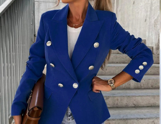  Sleek Button Detail Blazer Jacket - Sophisticated & Stylish
