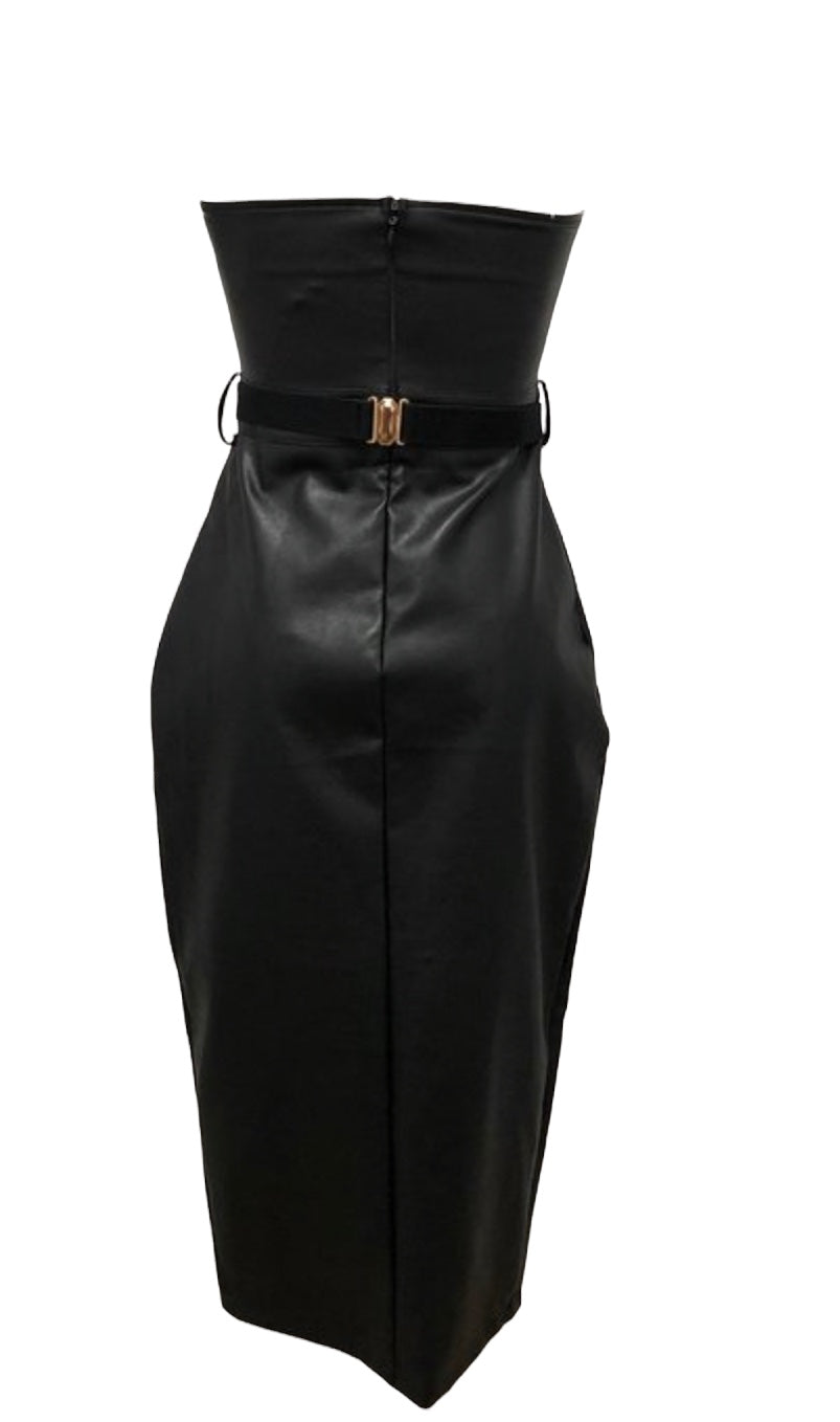 Sleek and Edgy Vegan Leather Dress